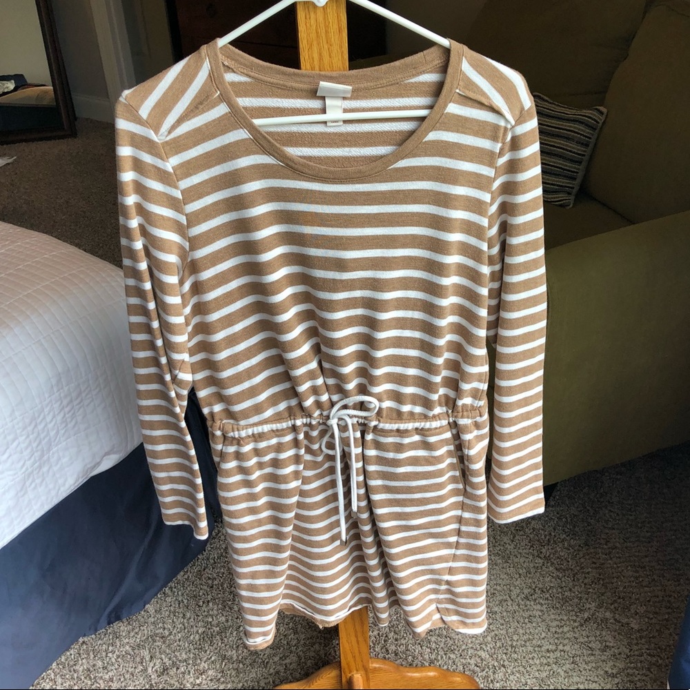 Comfy Cinch Waist Striped Dress